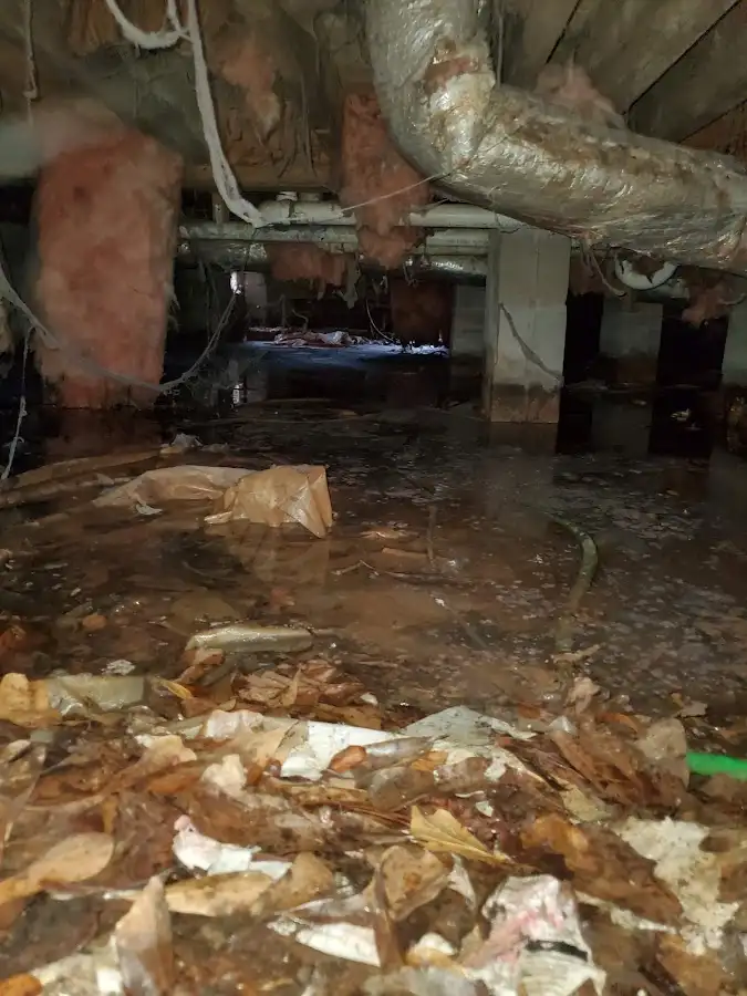 Crawl space flood assessment for Commercial Water Damage Restoration in Ewa Beach